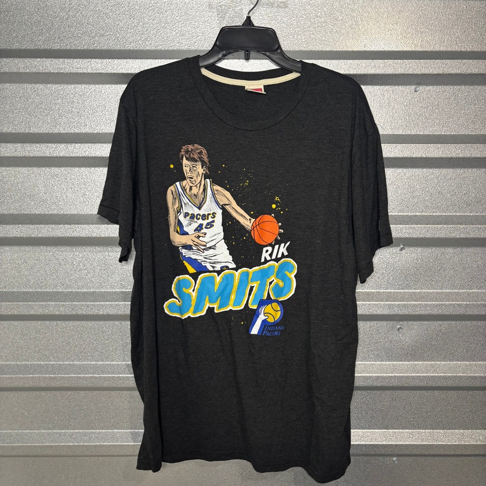 Homage Rik Smits Indiana Pacers Graphic T-Shirt Unisex XXL Charcoal